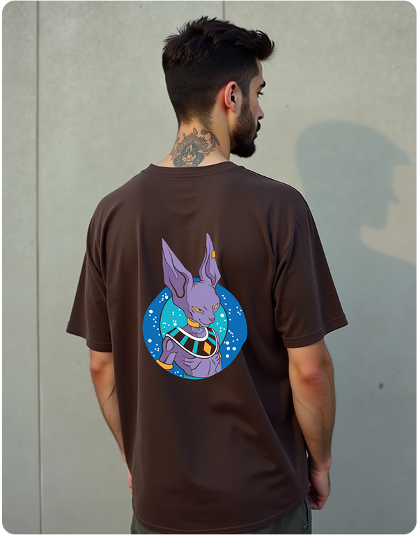 Oversized Beerus Tee – Coffee Colour Edition