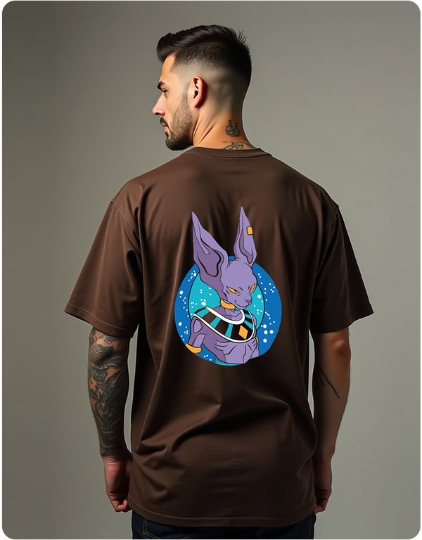 Oversized Beerus Tee – Coffee Colour Edition