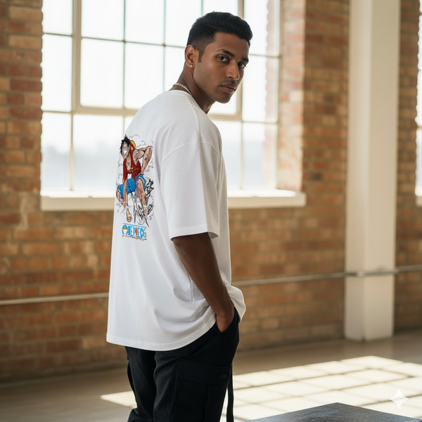 Luffy Oversized T-Shirt – White