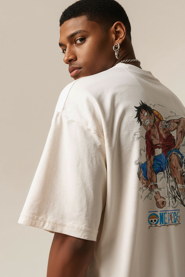 Luffy Oversized T-Shirt – White