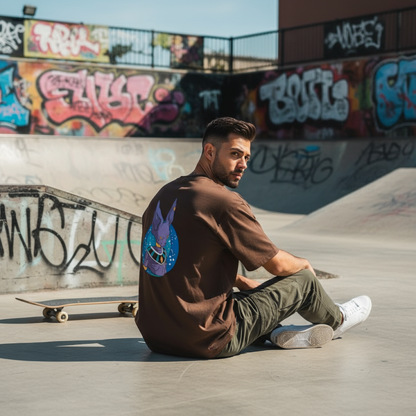 Oversized Beerus Tee – Coffee Colour Edition