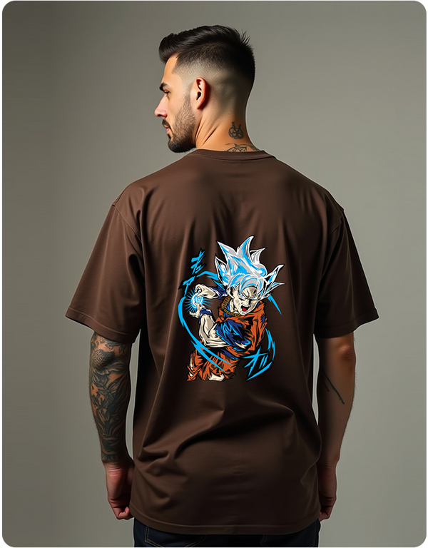 Oversized Goku Tee – Coffee Edition