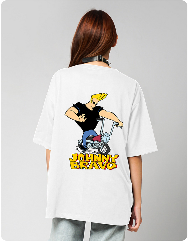 Johnny Bravo Oversized T-Shirt – White