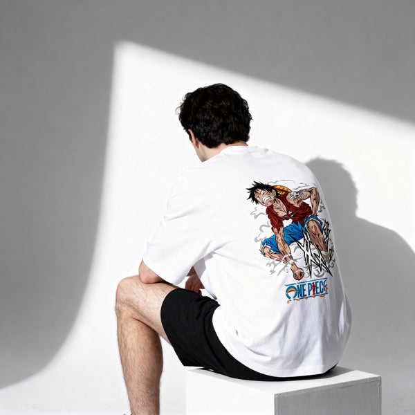 Luffy Oversized T-Shirt – White
