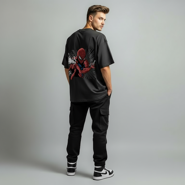 Spider-Man Oversized T-Shirt – Black