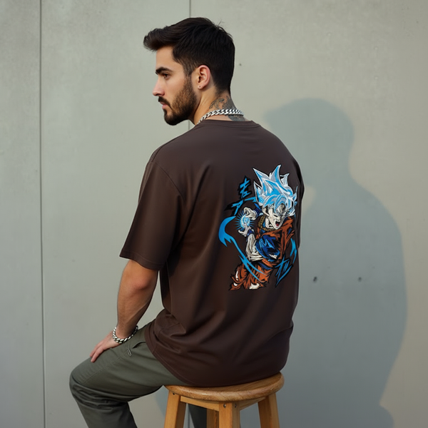 Oversized Goku Tee – Coffee Edition