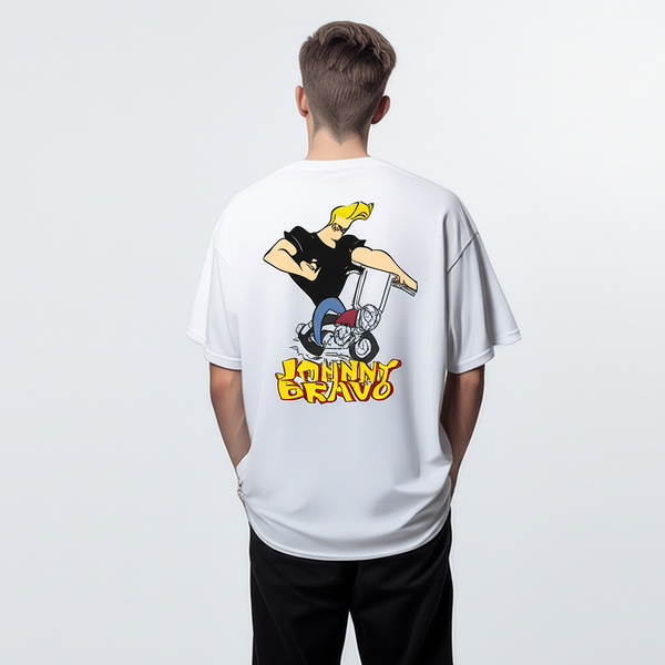 Johnny Bravo Oversized T-Shirt – White