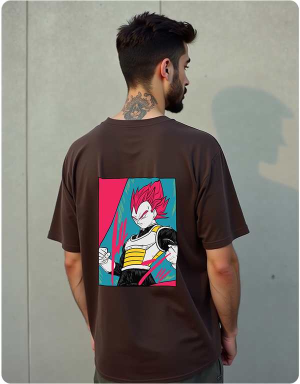 Oversized Vegeta Tee – Coffee Edition