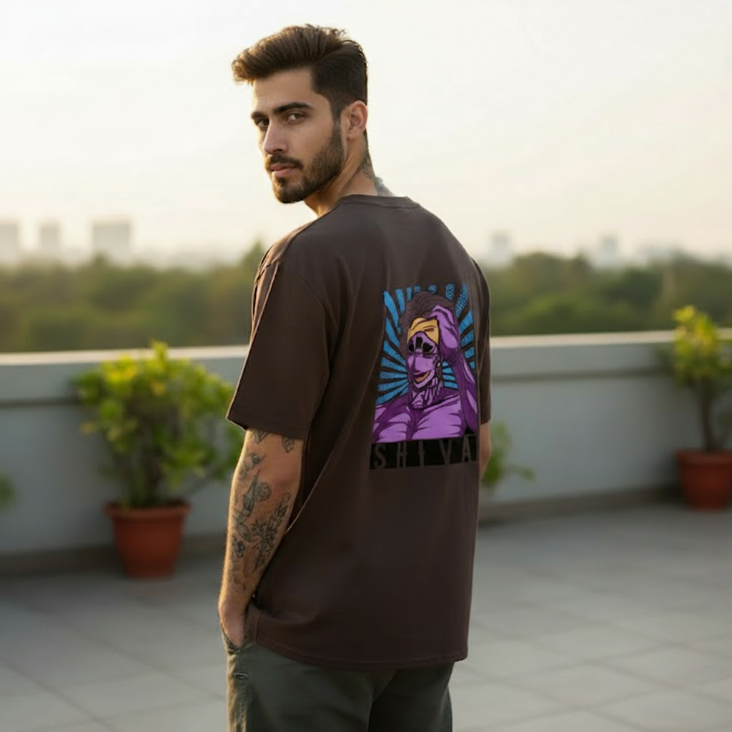 Shiva Coffee Oversized T-Shirt | Premium Graphic Tee